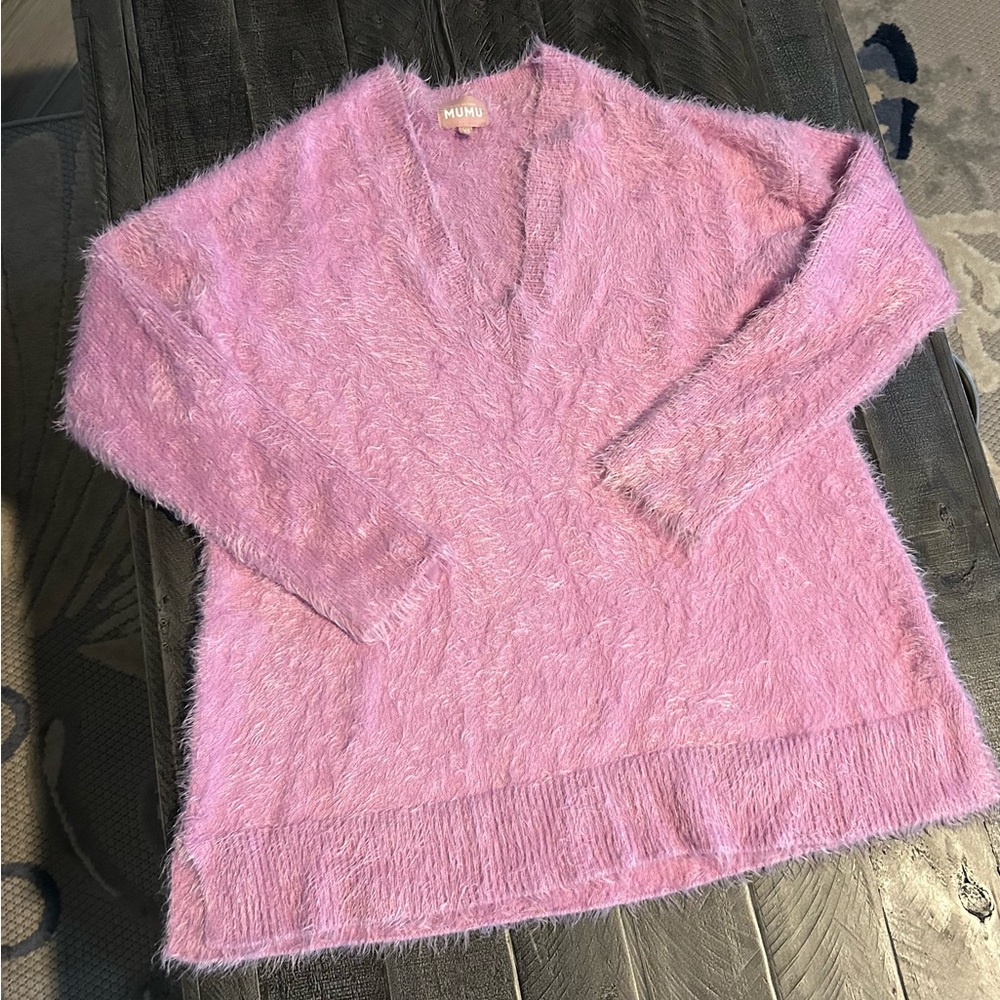 Mumu V-neck Fuzzy Sweater